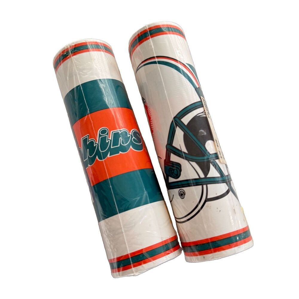 NFL Miami Dolphins Wallpaper Border 2 Rolls Football Wall Decor Village NEW
